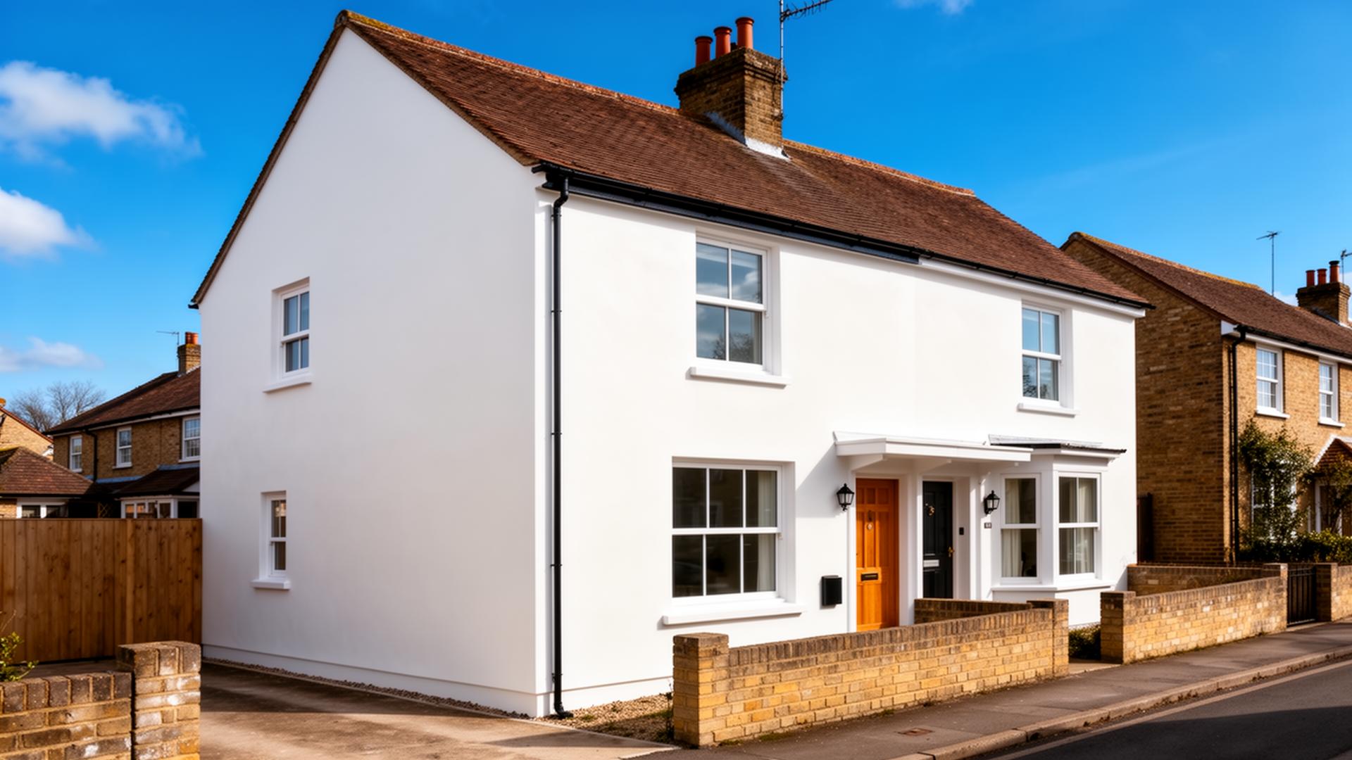 Freshly rendered modern UK detached home